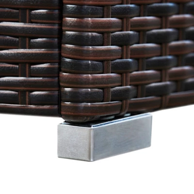 Teamson Home Gas Tank Wicker Cover Table For 20 Lb Propane Tanks, Brown 5 Teamson Home Gas Tank Wicker Cover Table For 20 Lb Propane Tanks, Brown - Image 5