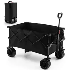 Costway Folding Collapsible Wagon Utility Garden Cart W/ Wide Wheels Adjustable Handle -Deals Patio Elegance Store GUEST 974f62d2 2b68 4e50 a48d 0b5d4a326206
