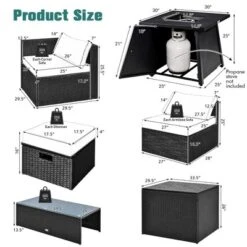 Costway 9PCS Patio Rattan Furniture Set Fire Pit Space-saving W/ Cushion Cover -Deals Patio Elegance Store GUEST 9761d945 40c0 4217 b02f 0cd167b9f003