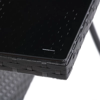 Parksville Rectangle Patio Dining Table - Black - CorLiving 4 Parksville Rectangle Patio Dining Table - Black - CorLiving - Image 4