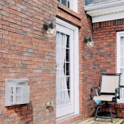 11" Metal/Glass Globe Outdoor Wall Lamp Black - LNC -Deals Patio Elegance Store GUEST 989d7f2e 0890 4f4b 816a de08ce0194df