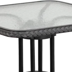 Emma And Oliver 28" Square Tempered Glass Metal Table With Rattan Edging 13 Emma And Oliver 28" Square Tempered Glass Metal Table With Rattan Edging -Deals Patio Elegance Store GUEST 9922f9b4 b070 48dd 9175 7612ee06a35c