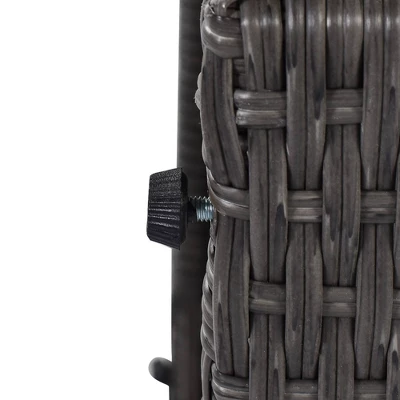 4pc Outdoor Wicker Rectangle Daybed With Canopy & Cushions - Gray - GODEER 14 4pc Outdoor Wicker Rectangle Daybed With Canopy & Cushions - Gray - GODEER - Image 14