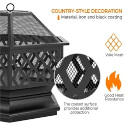 Yaheetech 26" Steel Fire Pit Outdoor Fireplace, Black 10 Yaheetech 26" Steel Fire Pit Outdoor Fireplace, Black -Deals Patio Elegance Store GUEST 9a3bdbc6 da54 454b 96c6 ca6fdd641483