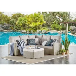All-Weather Wicker Canaan Outdoor Ottoman Brown - Alaterre Furniture -Deals Patio Elegance Store GUEST 9aa215b4 68e1 42ea 8593 cd5e2a984e60
