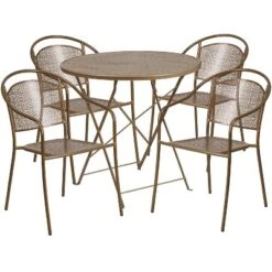 Flash Furniture Oia Commercial Grade 30" Round Indoor-Outdoor Steel Folding Patio Table Set With 4 Round Back Chairs 8 Flash Furniture Oia Commercial Grade 30" Round Indoor-Outdoor Steel Folding Patio Table Set With 4 Round Back Chairs -Deals Patio Elegance Store GUEST 9b3b2ef2 bdd2 45cb b507 7e0e69b98d05