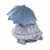 Roman Turtle With Umbrella - One Figurine 6.5 Inches - Garden Statue Shell - 18999 - Polyresin - Gray