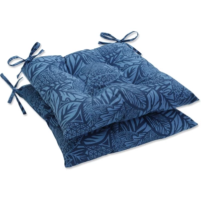 Outdoor/Indoor Tufted Seat Cushions Blue - Pillow Perfect 5 Outdoor/Indoor Tufted Seat Cushions Blue - Pillow Perfect - Image 5