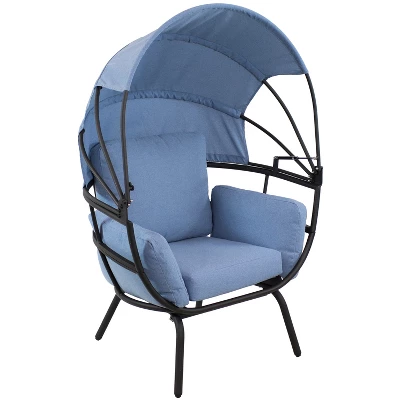 Sunnydaze Decor Sunnydaze Modern Luxury Patio Lounge Chair With Retractable Shade - Powder-Coated Aluminum Frame With Polyester Cushions And Canopy 11 Sunnydaze Decor Sunnydaze Modern Luxury Patio Lounge Chair With Retractable Shade - Powder-Coated Aluminum Frame With Polyester Cushions And Canopy - Image 11