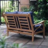 Abbington Teak Patio Loveseat With Cushion - Navy - Cambridge Casual