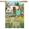 Woodsy Camper Summer House Flag Campsite 28" X 40" Briarwood Lane