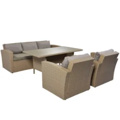 4pc Outdoor Wicker Conversation Set With Cushions - Gray - GODEER 18 4pc Outdoor Wicker Conversation Set With Cushions - Gray - GODEER -Deals Patio Elegance Store GUEST 9e446c0f 6a45 4168 86fd 6db506ff8a61