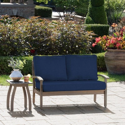 Arden Selections 3pc Outdoor Loveseat Cushion Set Sapphire Blue Leala 1 Arden Selections 3pc Outdoor Loveseat Cushion Set Sapphire Blue Leala