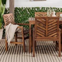 7pc Slatted Chevron Acacia Patio Dining Set - Saracina Home 18 7pc Slatted Chevron Acacia Patio Dining Set - Saracina Home -Deals Patio Elegance Store GUEST a03b2e41 9299 4237 9dcd 98c1686e592c