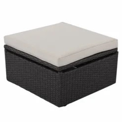 4pc Outdoor Wicker Rectangle Daybed With Canopy & Cushions - Beige - GODEER -Deals Patio Elegance Store GUEST a0787187 de15 4077 b4c6 edec8873fc2e