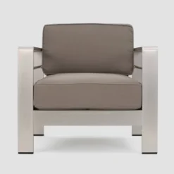 Cape Coral 4pc Metal Conversation And Gas Fire Table Set - Khaki/Brown/Black - Christopher Knight Home -Deals Patio Elegance Store GUEST a07bccfe 3e21 4e96 acdf 46037eff10af