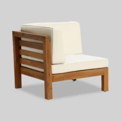 Oana 7pc Acacia V-Shaped Sectional Sofa Set With Fire Pit - Teak/Beige/Light Gray - Christopher Knight Home -Deals Patio Elegance Store GUEST a07ff955 b3d4 468d a75b 480cf131f0f8