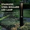 Gardenised Round Black LED Garden Aluminum Light, Decorative Outdoor Bollard Light For Garden, Pathway, And Driveway