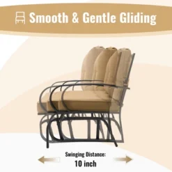 Tangkula 2-Person Outdoor Patio Glider Bench Swing Seat Bench W/ Seat & Back Cushions -Deals Patio Elegance Store GUEST a09e25e4 d281 4e97 8c9f 1ac277656755