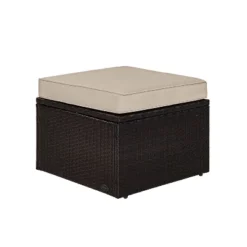 Palm Harbor Outdoor Wicker Ottoman - Sand - Crosley -Deals Patio Elegance Store GUEST a183a35f f08b 44bd 99d4 5d9ae54ba220