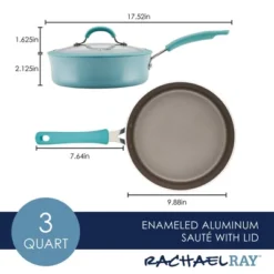 Rachael Ray Cook + Create Aluminum Nonstick Saute Pan With Lid 3qt Agave Blue -Deals Patio Elegance Store GUEST a1a6a3f4 1de2 4f2b bc0e aa3784a27889