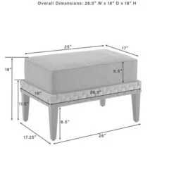 Prescott Outdoor Wicker Ottoman - Taupe/Brown - Crosley -Deals Patio Elegance Store GUEST a1eb3ca0 e8e1 47d3 a731 e22f7739b6fd