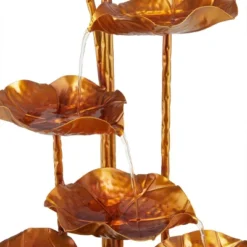 43" Metal Cascading Leaves Fountain With Stones Copper - Alpine Corporation -Deals Patio Elegance Store GUEST a20e0a83 8a8f 4ae7 b8b4 0b0618f75e33