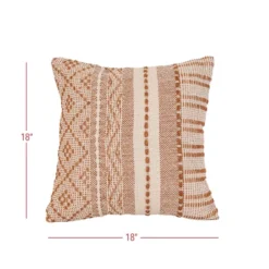 18x18" Hand Woven Rust Geo Stripe Outdoor Pillow Polyester With Polyester Fill By Foreside Home & Garden 9 18x18" Hand Woven Rust Geo Stripe Outdoor Pillow Polyester With Polyester Fill By Foreside Home & Garden -Deals Patio Elegance Store GUEST a2385151 5035 49d2 a5bd 7300468ca28b