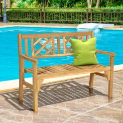 Costway Patio Outdoor Solid Wood Bench Folding Loveseat Chair Park Garden Deck Furniture 12 Costway Patio Outdoor Solid Wood Bench Folding Loveseat Chair Park Garden Deck Furniture -Deals Patio Elegance Store GUEST a28bbe4e 182b 4f87 a1e1 12dbbf788baa