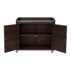Teamson Home 39.5" Veronica Rolling Outdoor PE Rattan Bar Cart With Storage, Brown 15 Teamson Home 39.5" Veronica Rolling Outdoor PE Rattan Bar Cart With Storage, Brown -Deals Patio Elegance Store GUEST a2cab8a8 d43f 4592 bcaf 1e3b03f72051