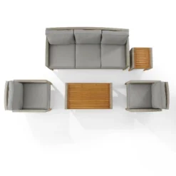 Capella 5pc Outdoor Wicker Sofa Set - Gray - Crosley -Deals Patio Elegance Store GUEST a2e79f04 714b 422d 985e 2415442620f6