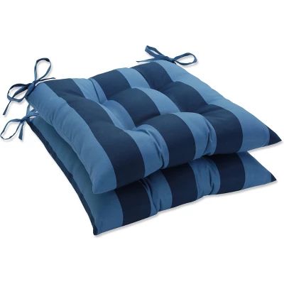 Outdoor/Indoor Tufted Seat Cushions Blue - Pillow Perfect 7 Outdoor/Indoor Tufted Seat Cushions Blue - Pillow Perfect - Image 7