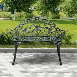 Costway Patio Garden Bench Chair Style Porch Cast Aluminum Outdoor Rose Antique Green 11 Costway Patio Garden Bench Chair Style Porch Cast Aluminum Outdoor Rose Antique Green -Deals Patio Elegance Store GUEST a33cf802 637e 4f10 adaa 86fcad36d470