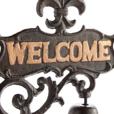 Juvale Cast Iron Bell, Welcome Entry Door Bell, Antique Doorbell Decoration, Black, 6.7 X 8.9 X 0.8 In 8 Juvale Cast Iron Bell, Welcome Entry Door Bell, Antique Doorbell Decoration, Black, 6.7 X 8.9 X 0.8 In - Image 8