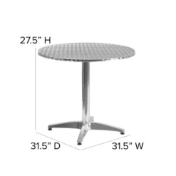 Flash Furniture Mellie 31.5'' Round Aluminum Indoor-Outdoor Table With Base -Deals Patio Elegance Store GUEST a36099c0 1607 49a8 9179 478b4d0c16ff