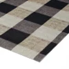 6' X 8' Gingham Outdoor Rug Black/Taupe - Foss Floors