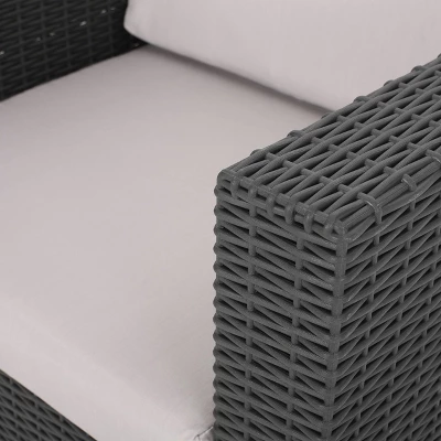 Waverly 8pc Faux Wicker Chat Set - Dark Gray/Gray - Christopher Knight Home 3 Waverly 8pc Faux Wicker Chat Set - Dark Gray/Gray - Christopher Knight Home - Image 3