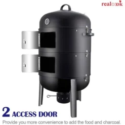 Realcool 20 Inch Vertical Heavy Duty Steel Round Charcoal Outdoor BBQ Smoker Grill With Bottom Air Vent And Latch Locking System, Black 6 Realcool 20 Inch Vertical Heavy Duty Steel Round Charcoal Outdoor BBQ Smoker Grill With Bottom Air Vent And Latch Locking System, Black -Deals Patio Elegance Store GUEST a5789fed 71d9 4ca9 9576 7590204f3e73