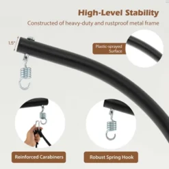 Costway Hanging Swing Hammock Chair With Stand Metal Frame Woven Backrest Seat Cushions -Deals Patio Elegance Store GUEST a60ee52f 6317 4e58 9a27 f4f828a643aa