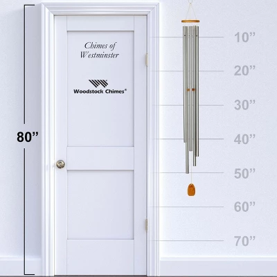 Woodstock Wind Chimes Signature Collection, Chimes Of Westminster, 57''Silver Wind Chime WWS 3 Woodstock Wind Chimes Signature Collection, Chimes Of Westminster, 57''Silver Wind Chime WWS - Image 3