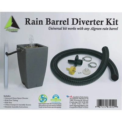 Algreen Gutter Downspout Diverter Kit + 80 Gallon Rain Water Collection Barrel 2 Algreen Gutter Downspout Diverter Kit + 80 Gallon Rain Water Collection Barrel - Image 2