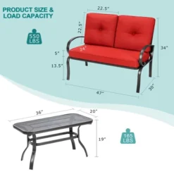 Costway 2PC Patio LoveSeat Coffee Table Furniture Set Bench W/ Cushions 13 Costway 2PC Patio LoveSeat Coffee Table Furniture Set Bench W/ Cushions -Deals Patio Elegance Store GUEST a70f1c29 4244 46eb 85f9 7404125dd2d7
