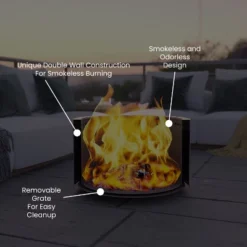 Flash Furniture Titus Commercial Grade 27 Inch Smokeless Outdoor Firepit, Natural Wood Burning Portable Fire Pit With Waterproof Cover -Deals Patio Elegance Store GUEST a7260824 54d4 45e4 b890 97f2ef395f29