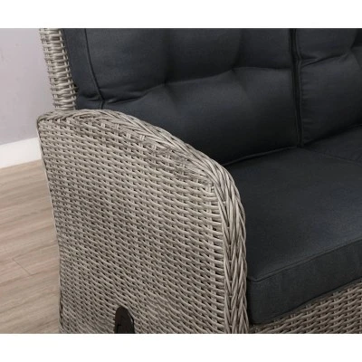 Monaco Outdoor 2 Seat Reclining Bench - Gray - Alaterre Furniture 5 Monaco Outdoor 2 Seat Reclining Bench - Gray - Alaterre Furniture - Image 5