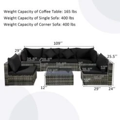 Costway 7PCS Patio Rattan Furniture Set Sectional Sofa Garden Black Cushion 11 Costway 7PCS Patio Rattan Furniture Set Sectional Sofa Garden Black Cushion -Deals Patio Elegance Store GUEST a85e2f7e 8019 4dde a7fc 0f91372e53ae