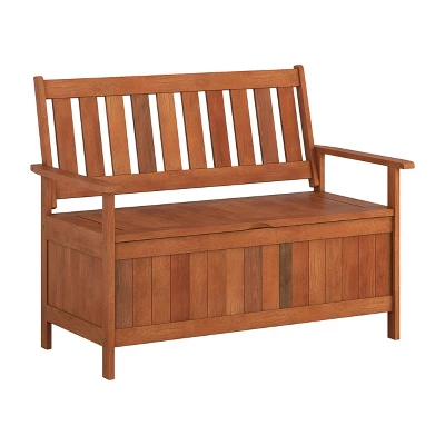 Outdoor Storage Bench - Natural - CorLiving 1 Outdoor Storage Bench - Natural - CorLiving