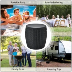 Costway 9.5 Gallon 4-in-1 Patio Rattan Cool Bar Cocktail Table Side Table BrownBlack -Deals Patio Elegance Store GUEST aa04e800 f038 4d4a 8f62 79fb519f3d4f