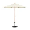 Astella 9' X 9' Round Wood Grain Steel Patio Umbrella Natural