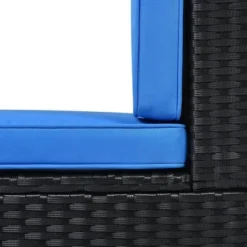 5pc Wicker Patio Sectional Seating Set With Cushions - Black/Blue - GODEER 33 5pc Wicker Patio Sectional Seating Set With Cushions - Black/Blue - GODEER -Deals Patio Elegance Store GUEST aa9c4f59 5a03 4a21 8c2f cda417ee770d