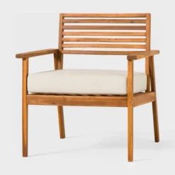 Saracina Home Mid-Century Modern Slatted Outdoor Acacia Arm Chair -Deals Patio Elegance Store GUEST ab173419 b518 4843 a683 bb848e668a5e